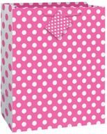 unique industries large hot pink polka dot gift bag - 12.5 x 10.5 inches - premium quality logo