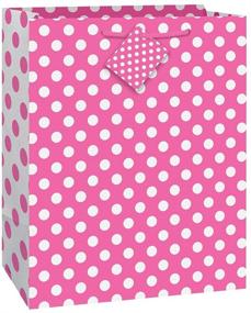 img 1 attached to Unique Industries Large Hot Pink Polka Dot Gift Bag - 12.5 x 10.5 inches - Premium Quality