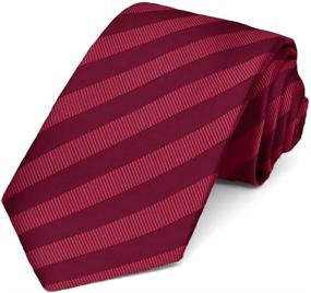 img 1 attached to TieMart Dark Purple Formal Striped Men's Accessories for Ties, Cummerbunds & Pocket Squares