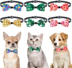 img 4 attached to 🐇 Easter Cat and Dog Collars - 6 Pack of Adorable Bow Tie Collars for Easter and Everyday Use, Designed for Small Dogs, Puppies, Cats, and Kittens