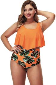 img 3 attached to 👙 Shop the Stylish Yomoko Women's Plus Size High Waist Bandage Bikini Sets for a Chic Retro Bathing Suit Look.
