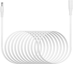 img 4 attached to 🔌 Long 16ft White Power Extension Cord with DC Flat Charging Plug Cable - Replacement for Alexa 4th Gen, Alexa Show 10 (3rd Gen), Show 8