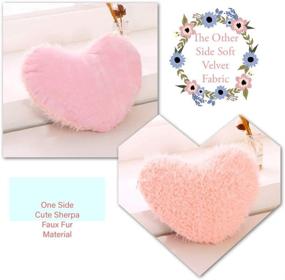 img 3 attached to ❤️ MooWoo Fluffy Heart Throw Pillow - Shaggy Faux Fur, Pink, Indoor/Outdoor, 15.7X15.7Inches