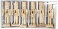 🪵 set of 6 unpainted mini wooden figurines - sizet unfinished wood nutcracker ornaments logo