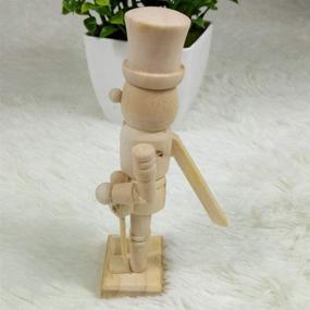 img 1 attached to 🪵 Set of 6 Unpainted Mini Wooden Figurines - Sizet Unfinished Wood Nutcracker Ornaments