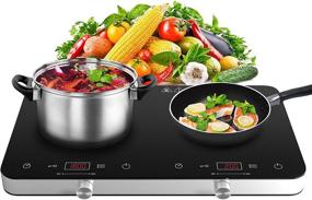 img 4 attached to 🔥 COOKTRON Dual Induction Cooktop Burner, 1800w 2-burner Induction Cooker, 10 Temperature & 9 Power Settings, Portable Electric Countertop Burner with Touch Control, Child Safety Lock & Timer