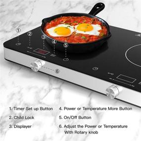 img 3 attached to 🔥 COOKTRON Dual Induction Cooktop Burner, 1800w 2-burner Induction Cooker, 10 Temperature & 9 Power Settings, Portable Electric Countertop Burner with Touch Control, Child Safety Lock & Timer