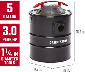 img 3 attached to Пылесос Craftsman Ash: мощный 5-галлонный пылевод с пиковой мощностью 3,0 л.с. с насадками