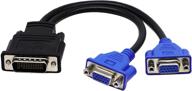 10-inch zdycgtime dms-59 to dual vga female y splitter video card adapter cable for matrox molex ati nvidia lenovo hp dell computers logo