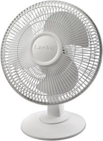 img 4 attached to Lasko 12 inch Table Fan - White, with 3-Speed