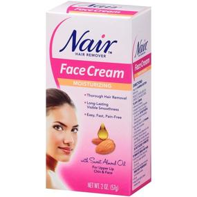 img 1 attached to 🌸 Nair Moisturizing Face Cream with Sweet Almond Oil - Effective Hair Remover, 2OZ