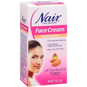 img 2 attached to 🌸 Nair Moisturizing Face Cream with Sweet Almond Oil - Effective Hair Remover, 2OZ