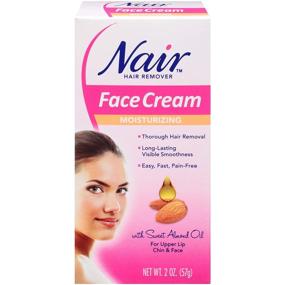 img 4 attached to 🌸 Nair Moisturizing Face Cream with Sweet Almond Oil - Effective Hair Remover, 2OZ