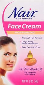 img 3 attached to 🌸 Nair Moisturizing Face Cream with Sweet Almond Oil - Effective Hair Remover, 2OZ