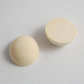 img 1 attached to 🔘 High-Quality 25mm Half Wooden Beads - 50 Pcs Unfinished Hemispherical Wood Beads for Jewelry Making