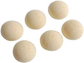 img 3 attached to 🔘 High-Quality 25mm Half Wooden Beads - 50 Pcs Unfinished Hemispherical Wood Beads for Jewelry Making