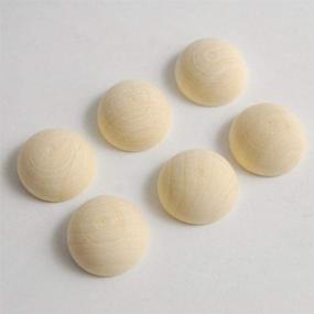 img 2 attached to 🔘 High-Quality 25mm Half Wooden Beads - 50 Pcs Unfinished Hemispherical Wood Beads for Jewelry Making