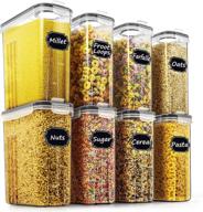 🍱 airtight cereal storage containers set of 8 - keep your dry food fresh and organized with wildone's convenient and leak-proof solution логотип