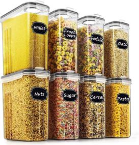 img 4 attached to 🍱 Airtight Cereal Storage Containers Set of 8 - Keep Your Dry Food Fresh and Organized with Wildone's Convenient and Leak-proof Solution