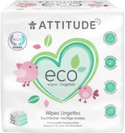 👶 attitude baby wipes refills, 100% biodegradable hypoallergenic natural solution for sensitive skin, ewg verified & ptpa, 3 packs of 72 wipes dispenser logo