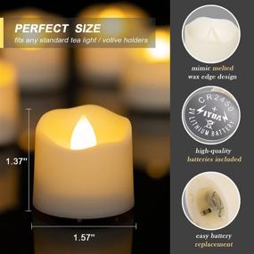 img 1 attached to 🕯️ Homemory 2X Battery Capacity Timer Tea Lights: Long-Lasting, Flameless Flickering LED Lights for Home Decor and Gifts - 12-Pack, Warm White, 1.57'' D x 1.37'' H