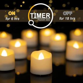 img 2 attached to 🕯️ Homemory 2X Battery Capacity Timer Tea Lights: Long-Lasting, Flameless Flickering LED Lights for Home Decor and Gifts - 12-Pack, Warm White, 1.57'' D x 1.37'' H