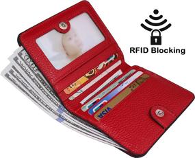 img 3 attached to 👛 Stylish RFID Blocking Women's Genuine Leather Mini Wallet - Compact Card Case Purse