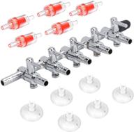 🐠 pawfly 5-way aquarium air flow control lever valve distributor splitter pump accessories set with 5 check valves &amp; 6 suction cups for fish tanks логотип