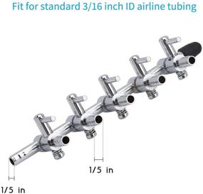 img 2 attached to 🐠 Pawfly 5-Way Aquarium Air Flow Control Lever Valve Distributor Splitter Pump Accessories Set with 5 Check Valves &amp; 6 Suction Cups for Fish Tanks