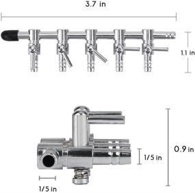 img 1 attached to 🐠 Pawfly 5-Way Aquarium Air Flow Control Lever Valve Distributor Splitter Pump Accessories Set with 5 Check Valves &amp; 6 Suction Cups for Fish Tanks