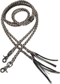 img 1 attached to 🐴 Premium Quality M-Royal Western Leather Braided Split Reins: Enhance Your Horse-Riding Experience