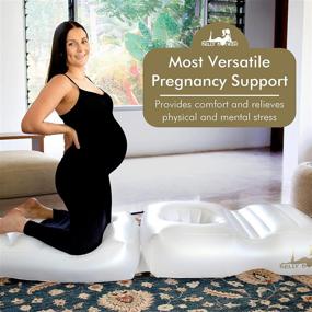 img 3 attached to 🤰 Functional Maternity Gift - Inflatable Air Mattress with Belly Hole and Pregnancy Body Pillow, Pearl White - Belly Bunker: A Must-Have for Pregnant Moms' Self-Care