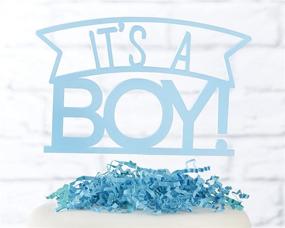 img 1 attached to Charming Kate Aspen It's a Boy Acrylic Cake Topper in Beautiful Blue Shade
