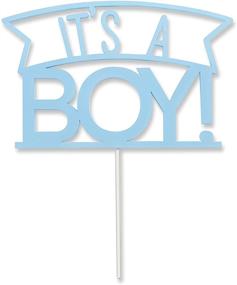 img 2 attached to Charming Kate Aspen It's a Boy Acrylic Cake Topper in Beautiful Blue Shade