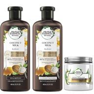 🥥 hydrating coconut milk hair care kit - herbal essences shampoo, conditioner & hair mask, natural ingredients, color safe, 13.5 oz each, 8 oz logo