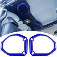 🔵 enhance your jeep wrangler jl jlu & gladiator jt with laikou abs top roof speaker audio surround cover trim decor ring interior accessories (blue) logo