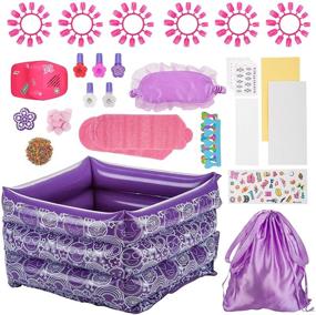 img 2 attached to 🎁 B Me My Spa Experience: The Complete Kids Spa Kit with Nail Polish, Press On Nails, Nail Dryer, Stickers, Decals, and More! Perfect Birthday Gift for Girls Ages 6-12