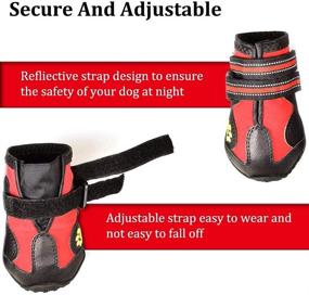 img 2 attached to 🐾 CovertSafe Dog Boots - Non-Slip, Waterproof Dog Booties for Outdoor Activities - Dog Shoes for Medium to Large Dogs (4Pcs)