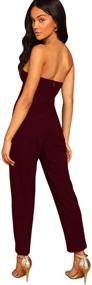 img 3 attached to Romwe Sweetheart Strapless Stretchy Jumpsuit