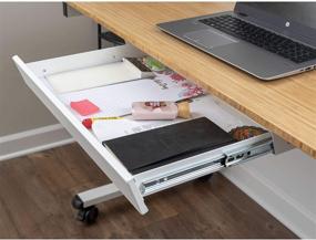 img 3 attached to 📦 Enhance Office Space with White Sliding Under-Desk Drawer Storage Organizer for Standing Desks from Stand Up Desk Store