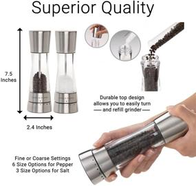 img 2 attached to Stainless Steel COLE & MASON Derwent Salt and Pepper Grinder Set – Includes Gift Box, Gourmet Precision Mechanisms, Premium Sea Salt, and Peppercorns