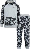 👖 dkny boys sweatsuit set: stylish sweatshirt & pants for boys' clothing sets logo