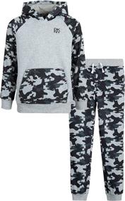 img 4 attached to 👖 DKNY Boys Sweatsuit Set: Stylish Sweatshirt & Pants for Boys' Clothing Sets