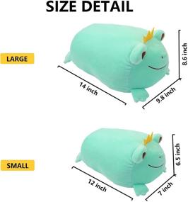 img 3 attached to 🐸 AEECASI Frog Plush Toy Stuffed Animal with Crown | Soft Hugging Pillow | Cute Frog Plushie Gift for Kids, Children, Toddlers, Baby | Cuddly Toy for Girls & Boys Ages 3-8 (12-inch)