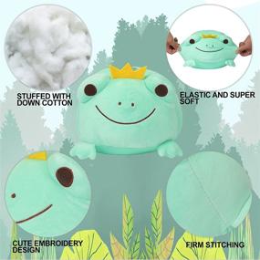 img 2 attached to 🐸 AEECASI Frog Plush Toy Stuffed Animal with Crown | Soft Hugging Pillow | Cute Frog Plushie Gift for Kids, Children, Toddlers, Baby | Cuddly Toy for Girls & Boys Ages 3-8 (12-inch)