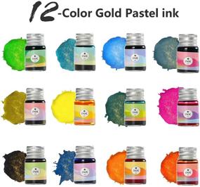 img 1 attached to 🖋️ ESSSHOP Glass Dipped Pens Ink Set: Handmade Rainbow Crystal Dip Pen with 12 Inks and 2 Replace Nibs - Perfect for Signatures, Art, and Calligraphy Beginners