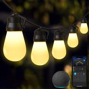 img 4 attached to Govee 48ft Smart Indoor String Lights: Wi-Fi and Bluetooth Control, Alexa Compatible, Waterproof and Shatterproof – Perfect for Patio Decor and Christmas Celebrations