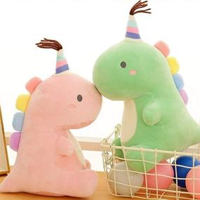 img 1 attached to 🦕 Dinosaur Plush Toys - Cute and Soft Stuffed Animal Toy for Kids - Perfect Gift Idea for Birthdays - A-blueblue