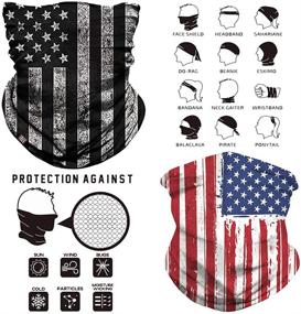 img 2 attached to Top-rated 2 Pack Fresh Tees American Flag Face Mask: Versatile Neck Gaiter, Balaclava, Seamless Design - Best Deals!