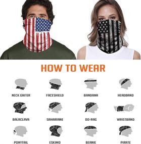 img 1 attached to Top-rated 2 Pack Fresh Tees American Flag Face Mask: Versatile Neck Gaiter, Balaclava, Seamless Design - Best Deals!